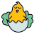 doodle style hatching chicken icon