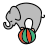 doodle style elephant circus icon