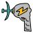 doodle style space gun icon