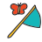 doodle style butterfly net icon