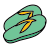 doodle style flip flops icon