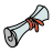 doodle style graduation scroll icon