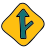 Right Y Intersection Road Sign icon