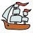 doodle style historic ship icon