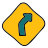 doodle style curve right road sign icon