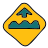 doodle style bumpy road sign icon