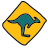 doodle style crossing kangaroos icon
