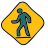 Persona caminando, señal de tráfico icon