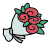 doodle style flower bouquet icon