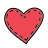 doodle style 스티치 하트 icon