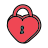 doodle style heart lock icon