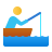 pescador en un barco icon