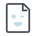 pastel color style winking document icon