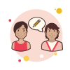 bubbles style couple pencil icon