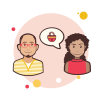 bubbles style couple lock icon