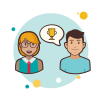 bubbles style couple trophy icon