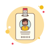 bubbles style id girl with glasses icon