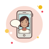 bubbles style beautiful girl messaging icon