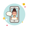 Business Girl Messaging icon