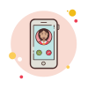 bubbles style colleagues phone call icon