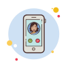 bubbles style indian girl phone call icon