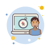 bubbles style laptop compass icon