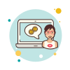bubbles style laptop coins icon