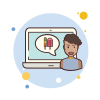 bubbles style laptop ice cream icon