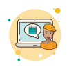 bubbles style laptop shopping bag icon