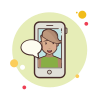 bubbles style short hair girl messaging icon