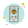 bubbles style teacher phone call icon