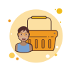 Orange Shopping Basket icon