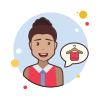 bubbles style business girl hotel room icon