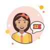 bubbles style girl with glasses cinema tickets icon