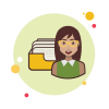 bubbles style dame mit einer mailbox icon