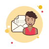 bubbles style dame mit umschlag icon