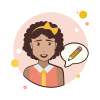 bubbles style short curly hair girl pencil icon