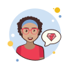 bubbles style teacher lady gem icon
