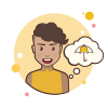 bubbles style sun umbrella lady icon