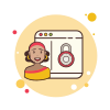 bubbles style lady window lock icon