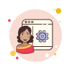bubbles style lady window settings icon