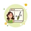 bubbles style lady window tools icon