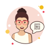 bubbles style girl and check icon