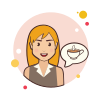 bubbles style 소녀와 커피잔 icon