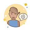 bubbles style girl and compass icon