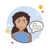 bubbles style girl and domino icon