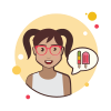 bubbles style girl and ice cream icon