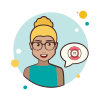 bubbles style girl and poker chip icon