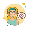 bubbles style mädchen und ziel icon