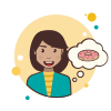 bubbles style girl with donut icon